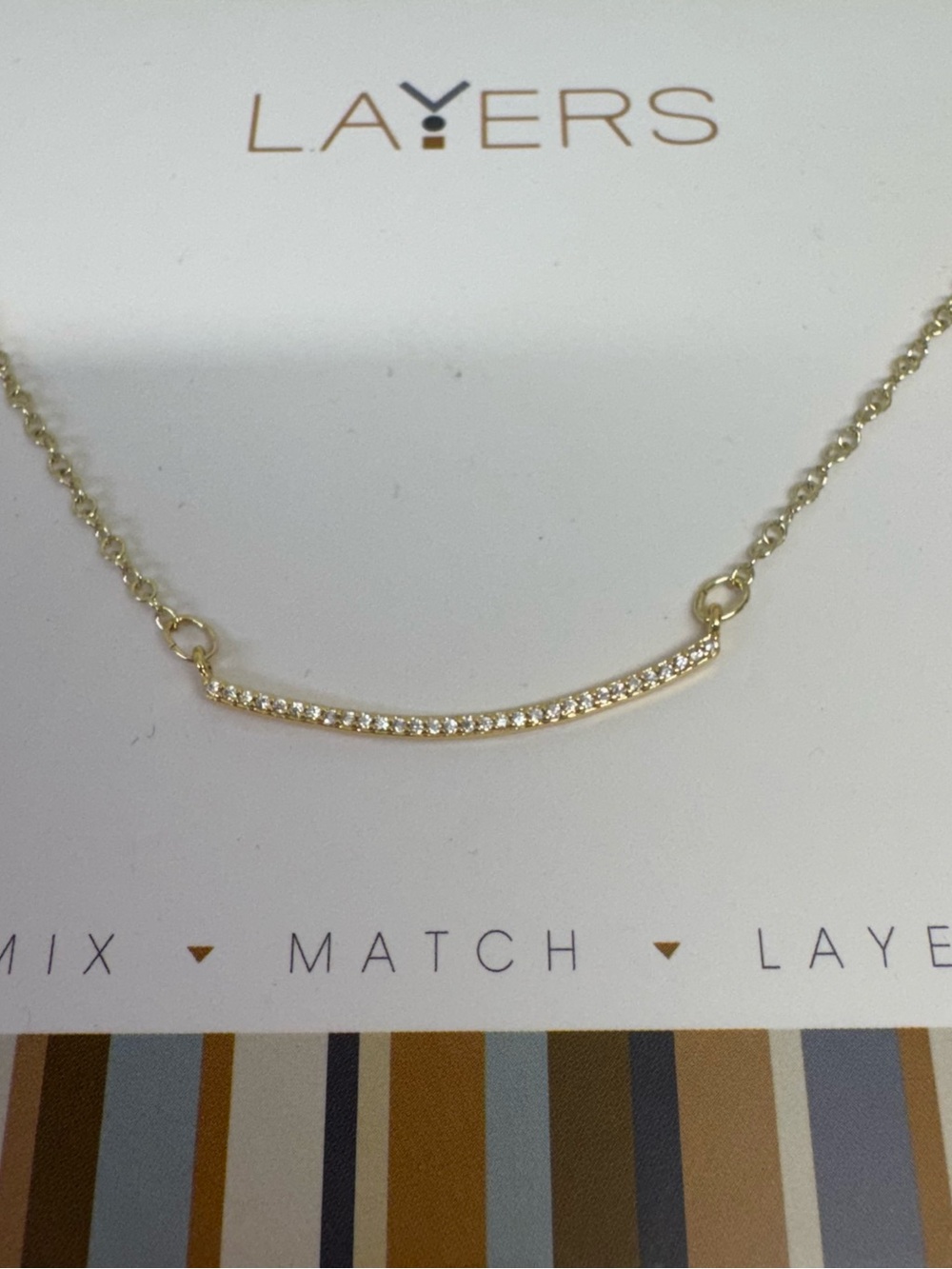 Layers Pavé Bar Necklace - Gold